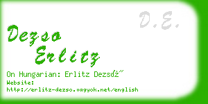 dezso erlitz business card